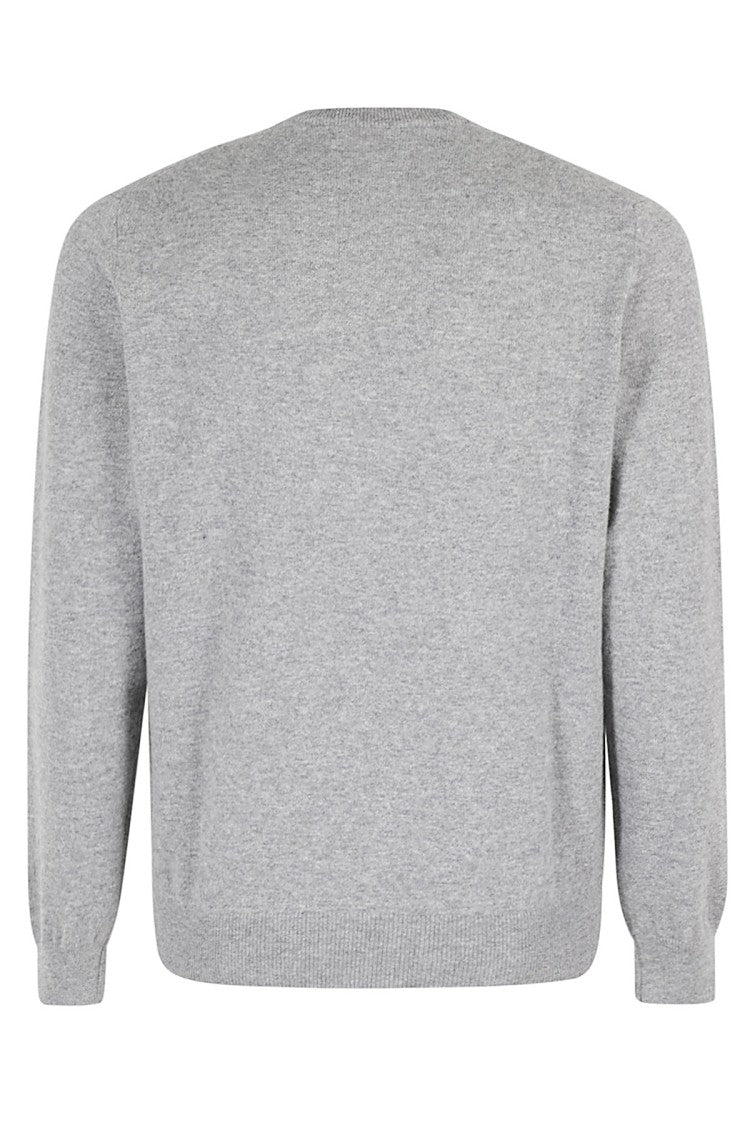 Filippo De Laurentis Classic Grey Crew Neck Cashmere Sweater