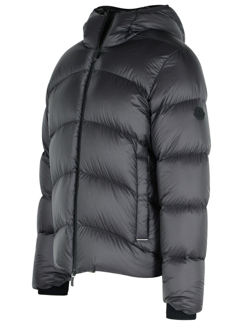 Moncler Fulcran' Short Hooded Down Jacket In Black Polyamide