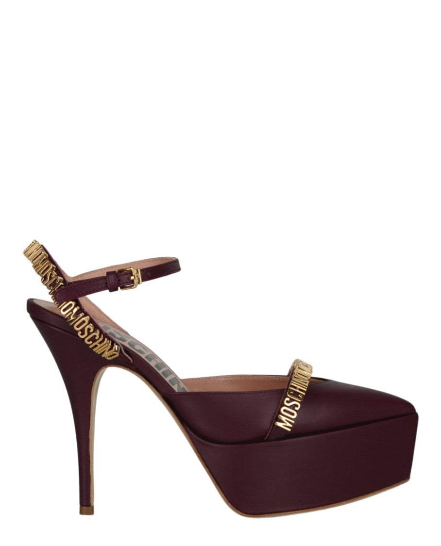 Moschino Logo Lettering Ankle Strap Pumps