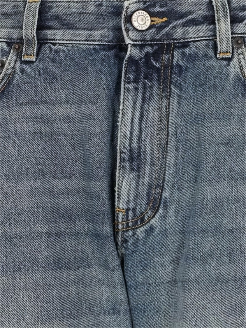 Balenciaga Distressed Denim Pants With Relaxed Fit And Classic Five-Pocket Design