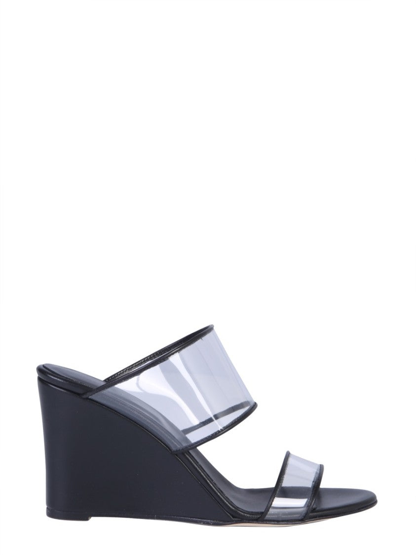 Paris Texas Open-Toe Wedge Sandals With Transparent Plexi Straps