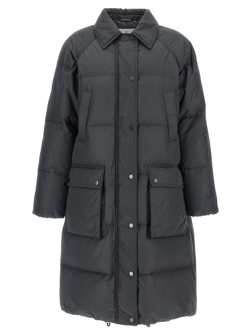 Brunello Cucinelli 'Shiny Zipper Pull' Down Jacket