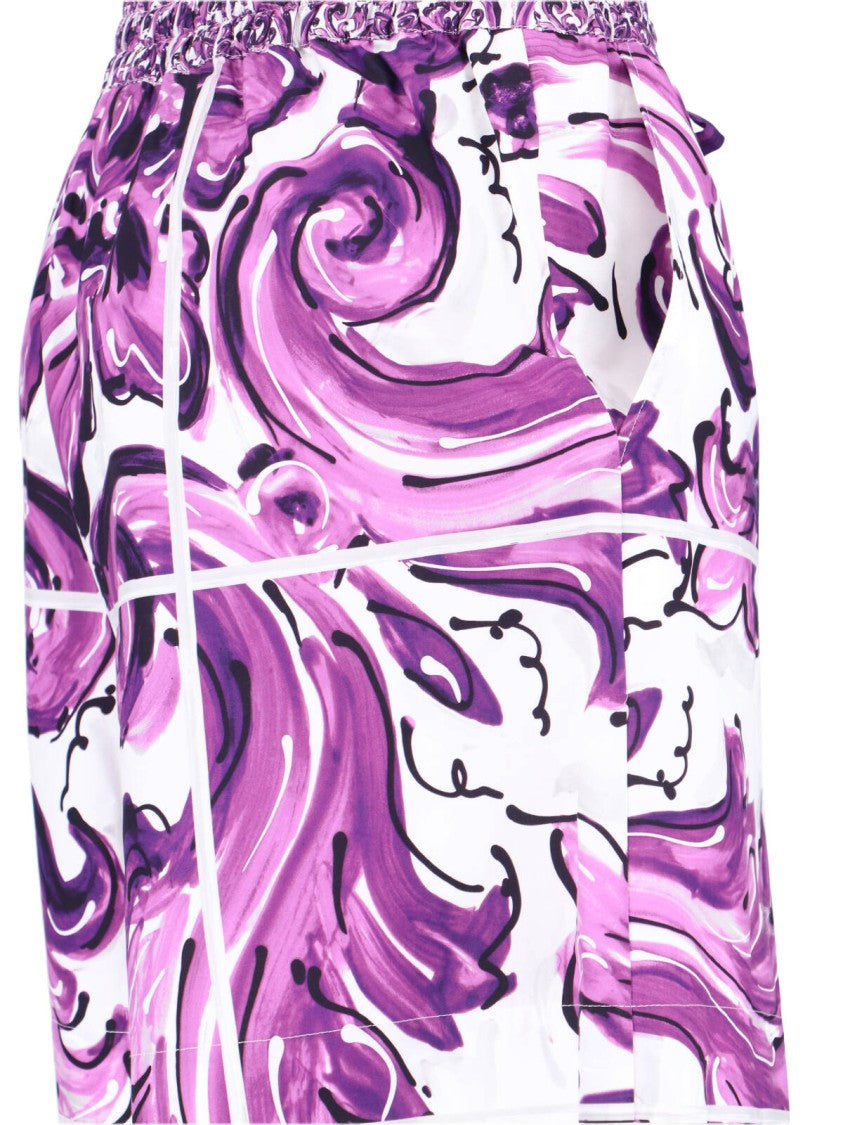 Dolce & Gabbana Baroque-Print Relaxed Short With Adjustable Waistband