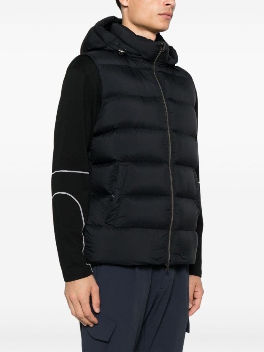 Herno Quilted Puffer Vest With High Collar