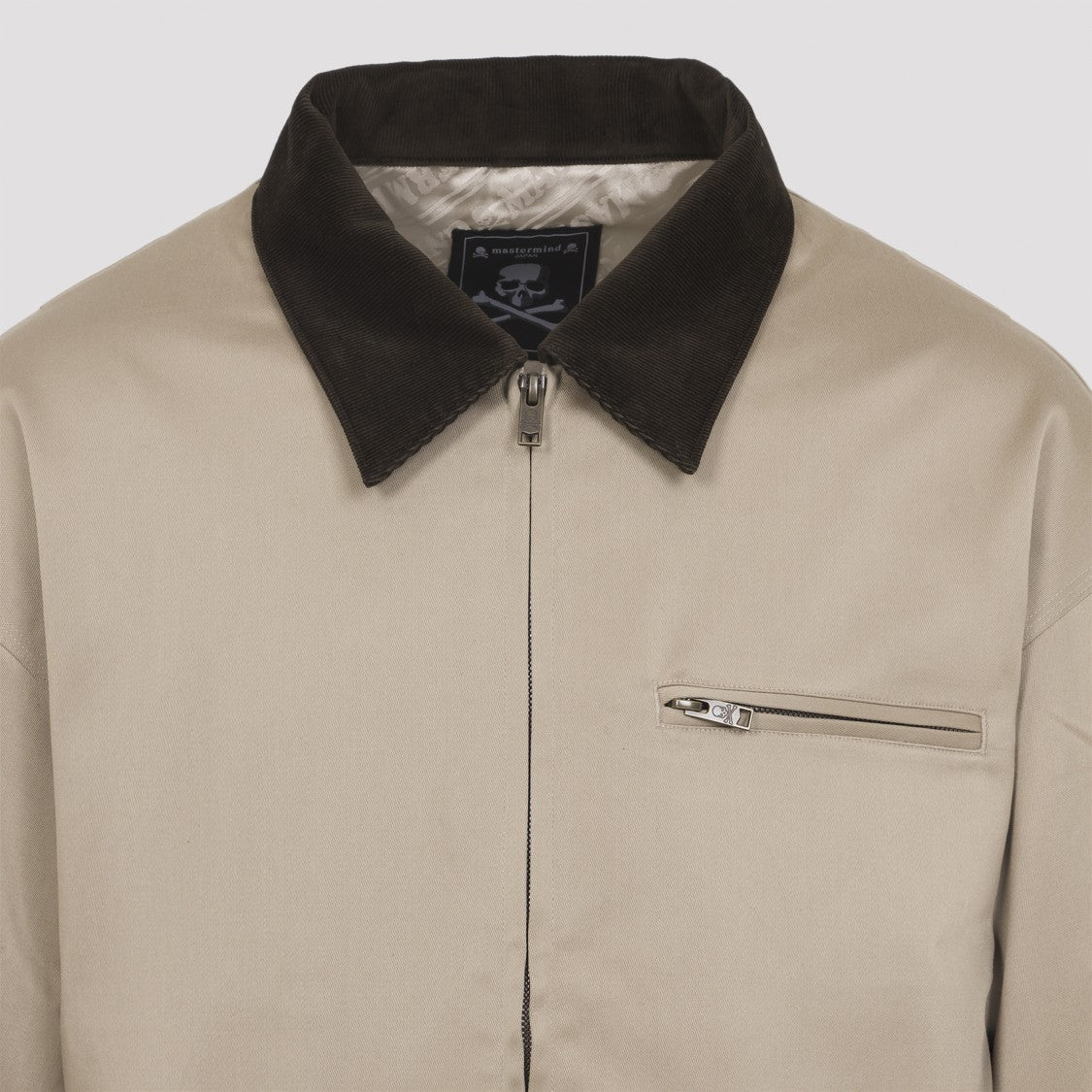 Mastermind Japan Sand Beige Cotton Aviator Jacket With Velvet Collar