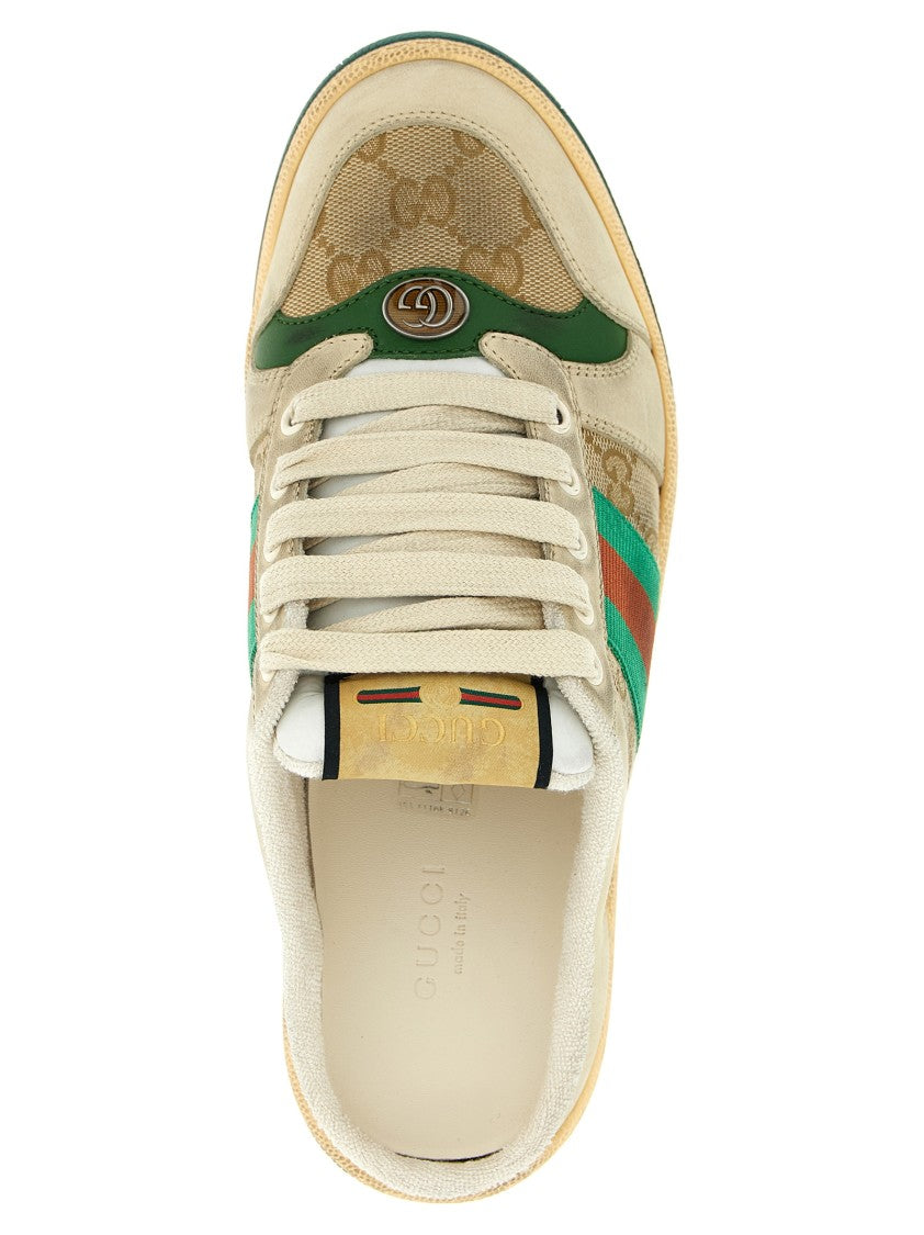 Gucci Vintage-Inspired Gg Leather And Fabric Sabots