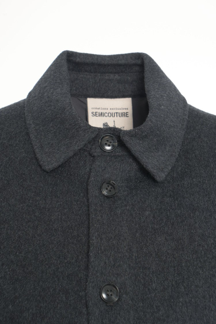 Semi Couture Wool Overshirt With Classic Collar