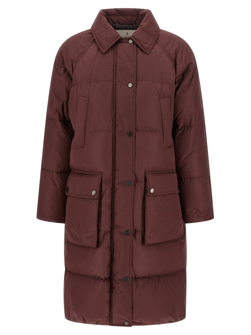 Brunello Cucinelli 'Shiny Zipper Pull' Down Jacket