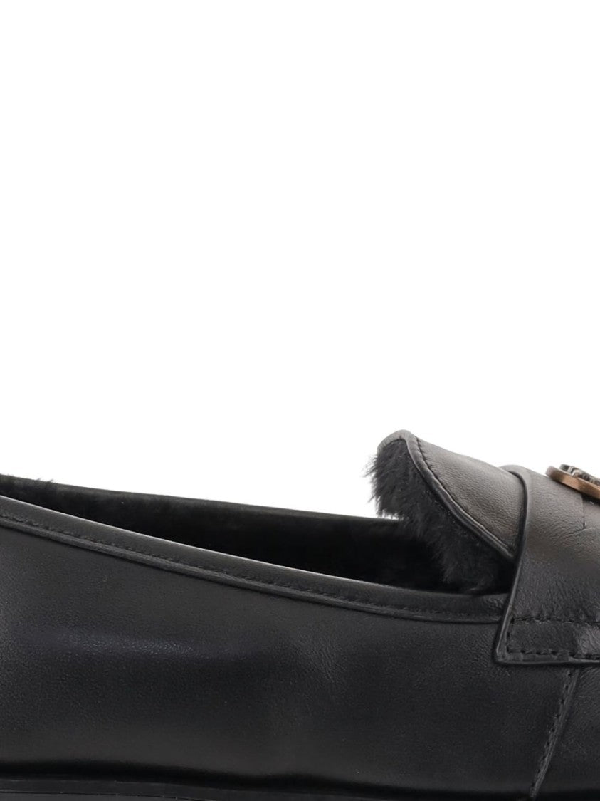 Pinko Minimalist Black Flats With Rounded Toe