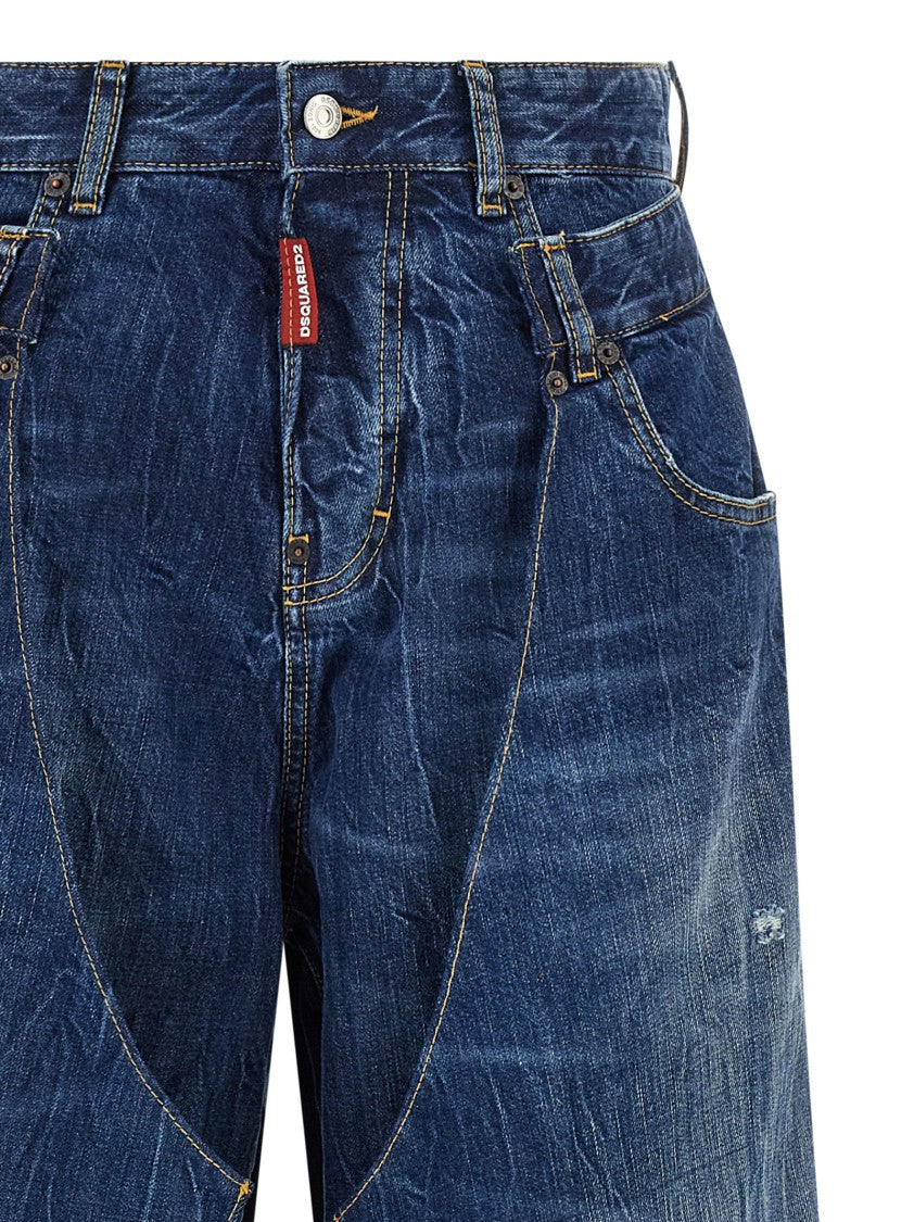 Dsquared2 Used-Effect Stonewashed Denim Jeans