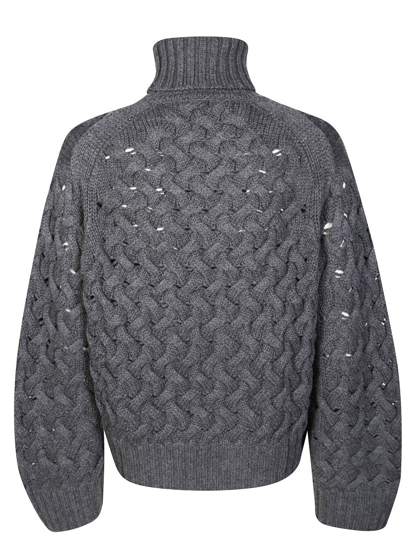 Parosh High Turtleneck Chunky Knit Sweater