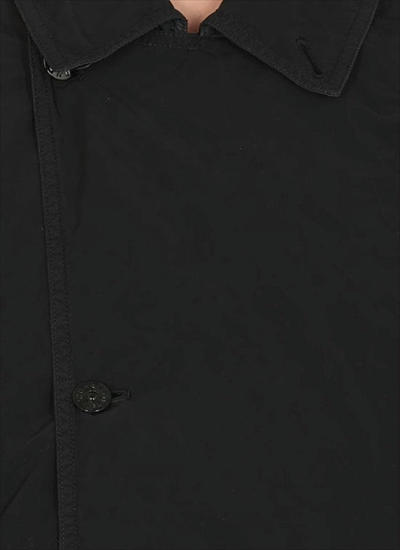 Stone Island Boxy Black Casual Jacket With Wide Collar