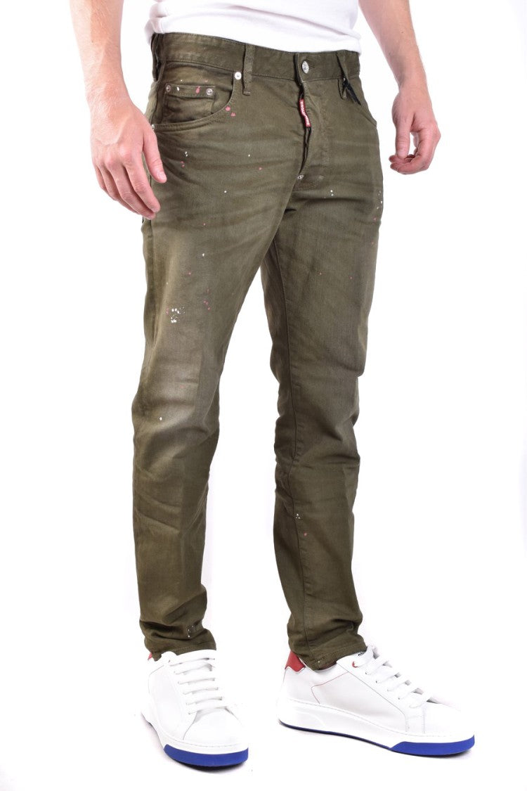 Dsquared2 Green Cotton Blend Jeans