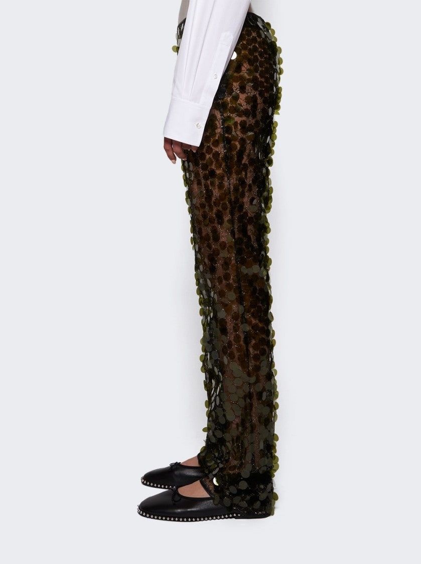 Coperni Sequins Flared Trouser Green