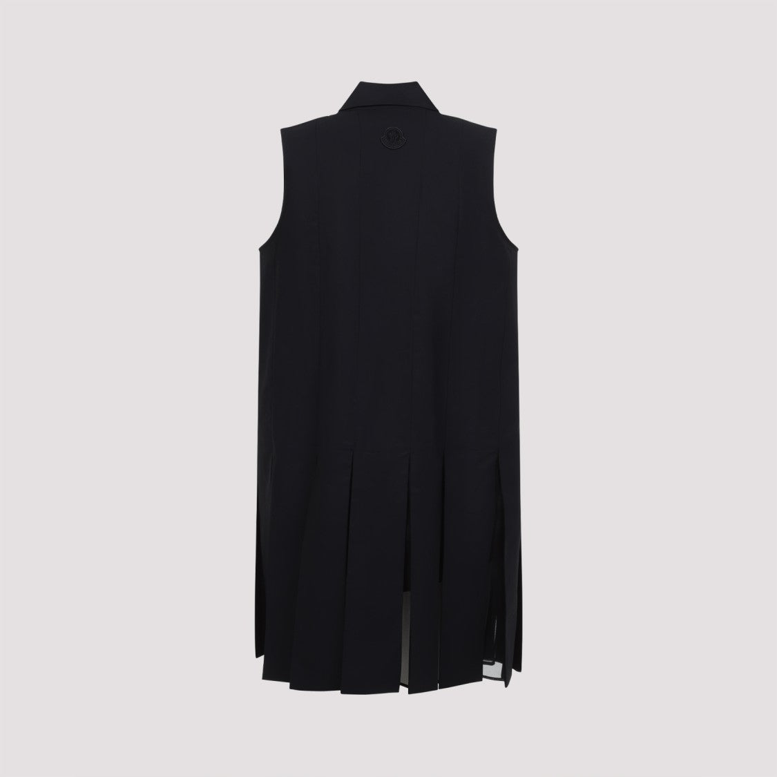 Moncler Button-Down Sleeveless Dress With Classic Collar
