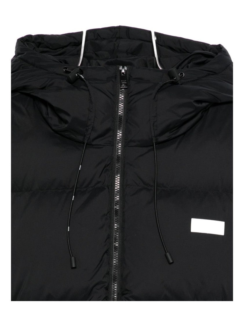 Msgm Hooded Black Puffer Jacket