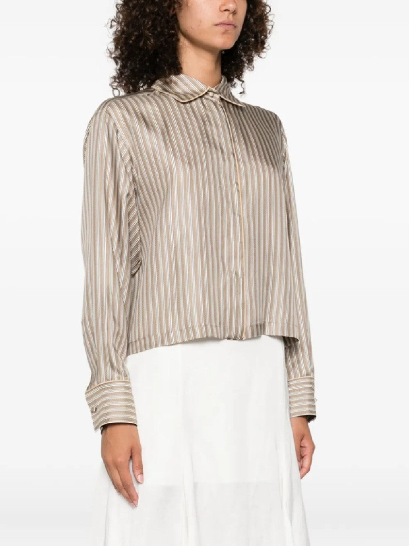 Max Mara Cropped Blouse With Silky Texture