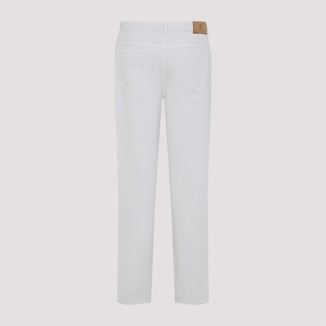 Brunello Cucinelli White Straight-Leg Trousers