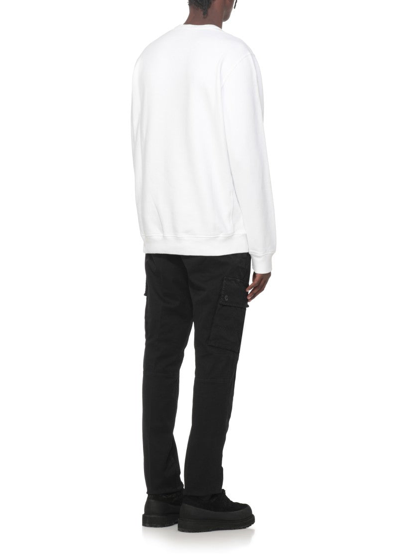 Stone Island Cotton Sweatshirt With Iconic Sleeve Patch