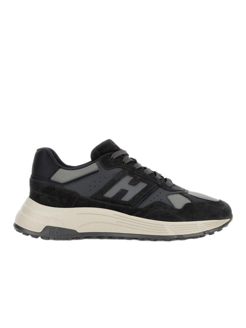 Hogan Contemporary Grey Sneakers With Suede And Mesh Details