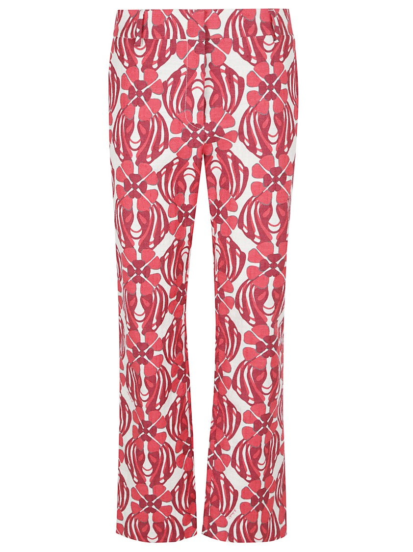 La Double J Cigarette Cut Pants With Flared Hem And Hidden Closure