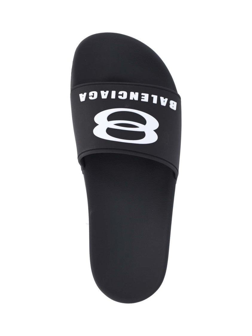 Balenciaga "Pool" Slide Sandals Black