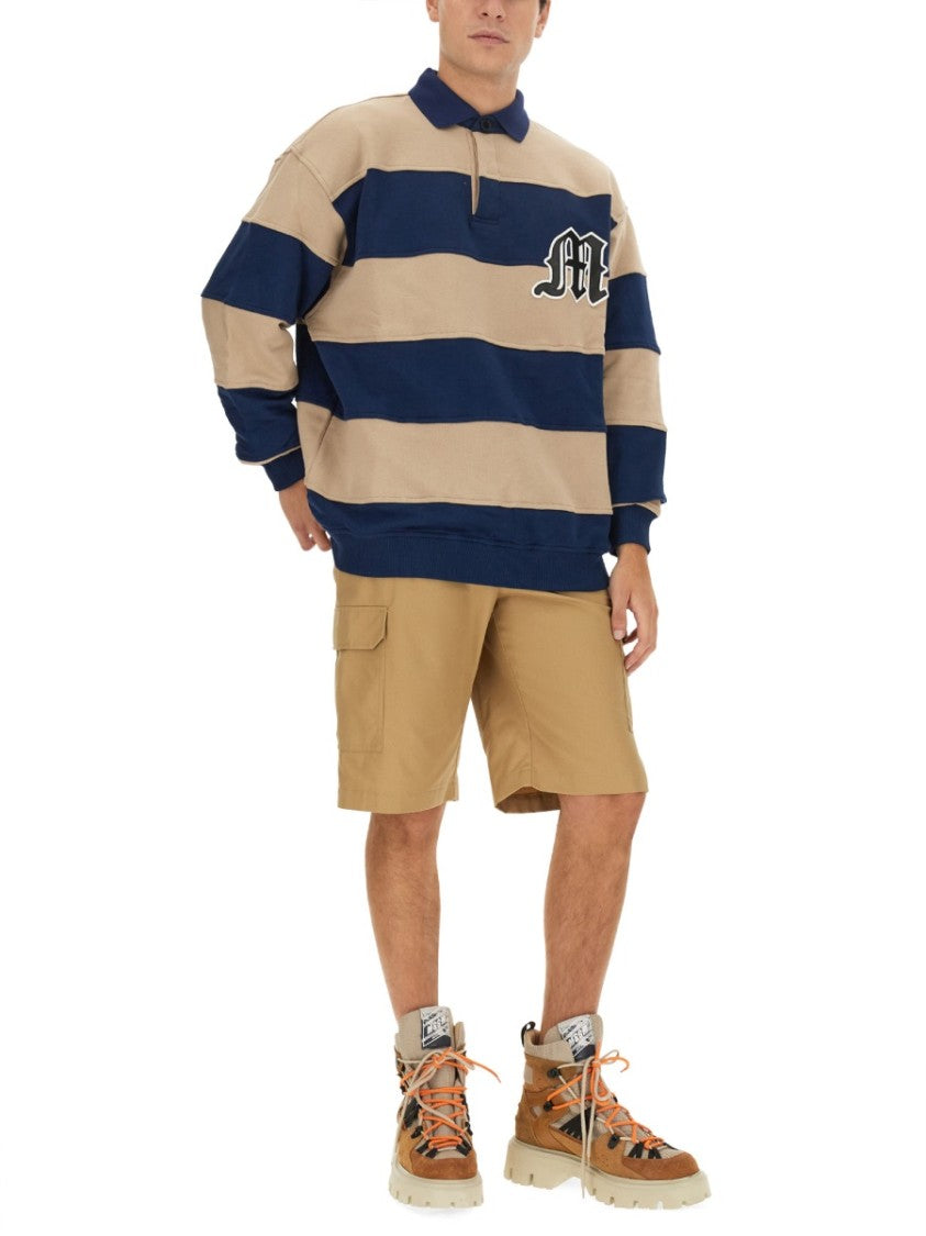 Msgm Oversized Sweatshirt With Classic Polo Collar