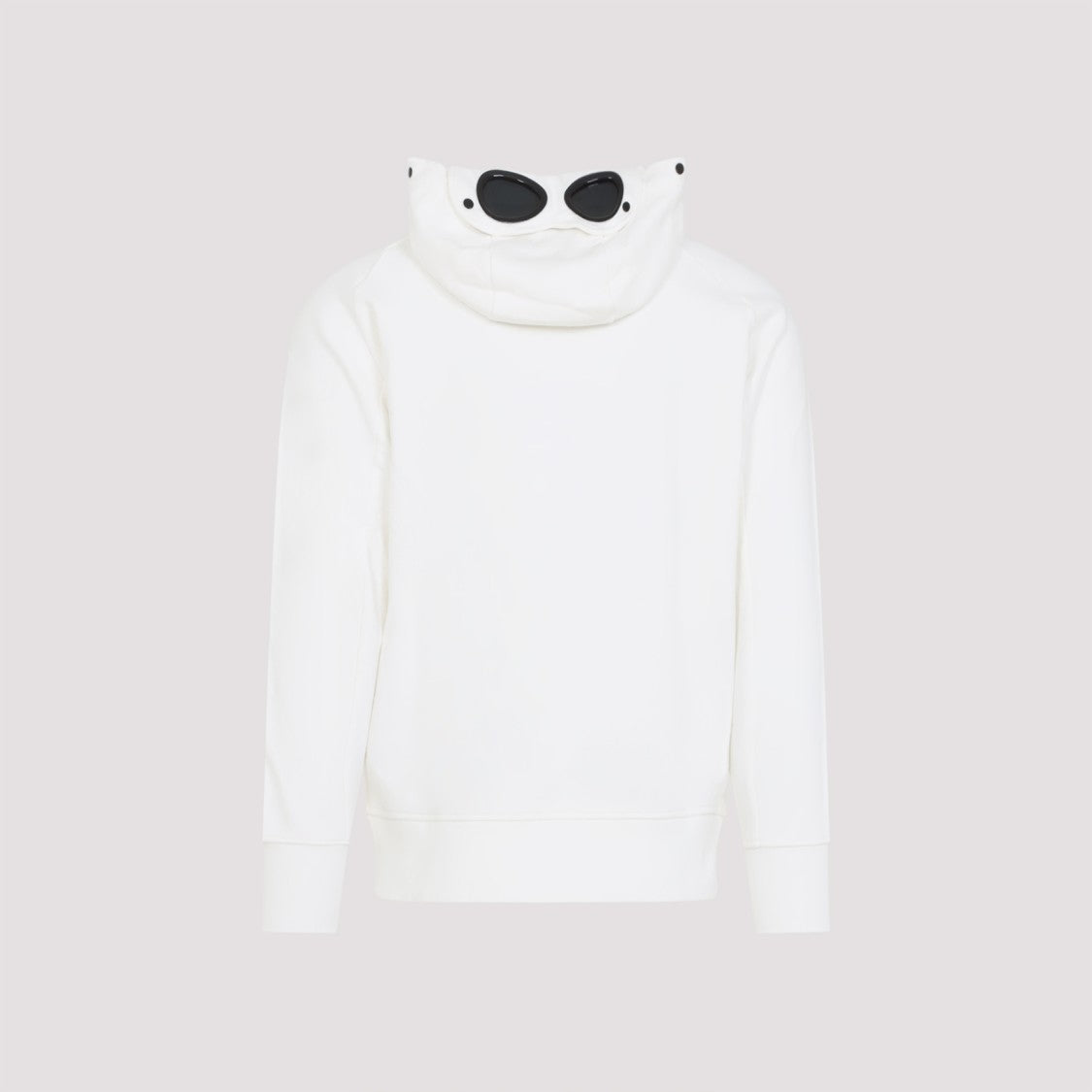 C.P. Company Open White Cotton Hoodie