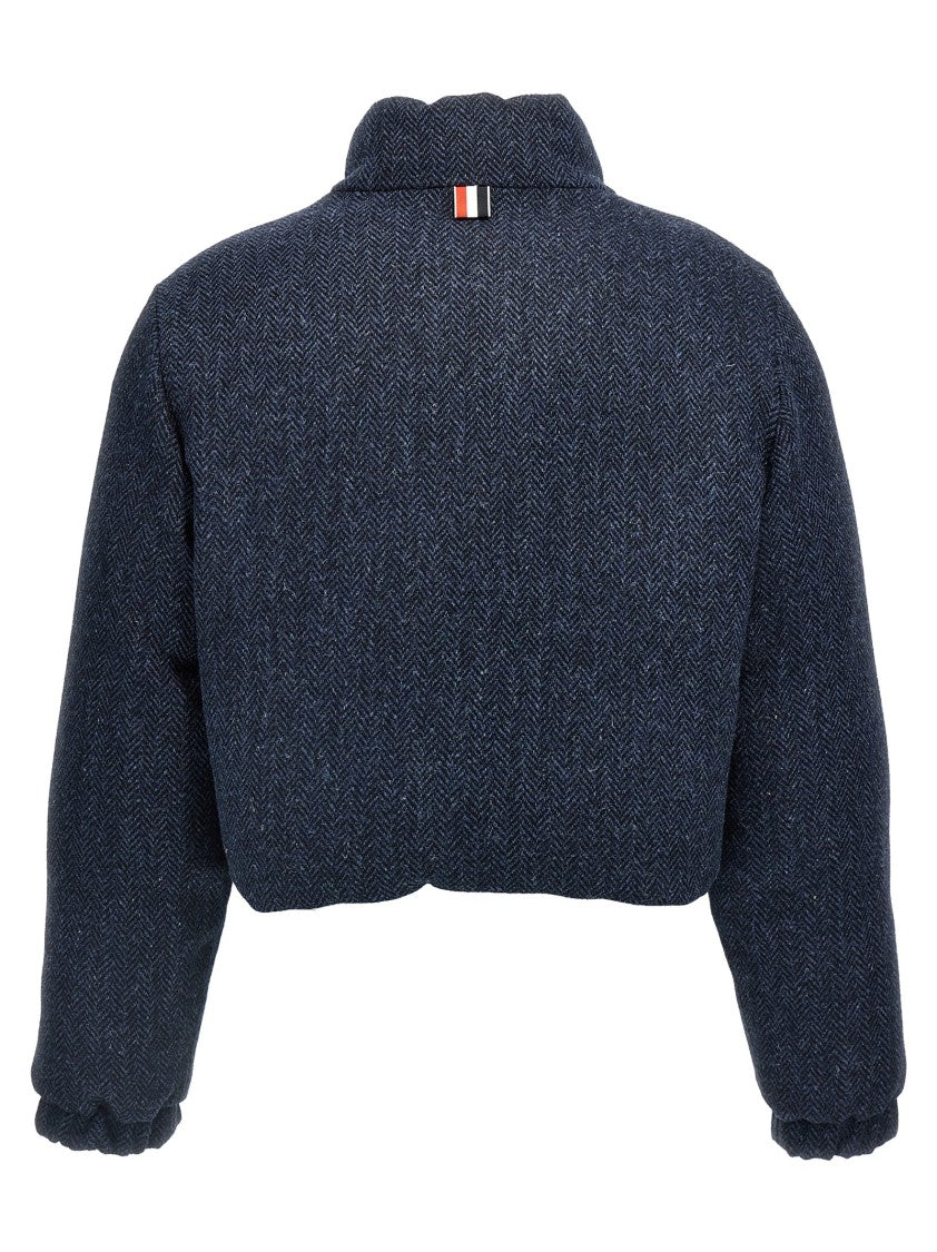 Thom Browne Herringbone Harris Tweed' Reversible Down Jacket