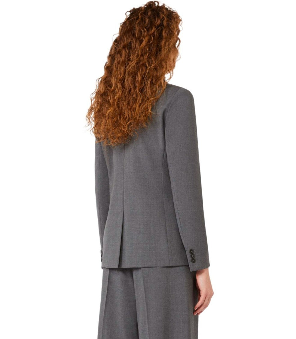 Max Mara Ornati Grey Double-Breasted Blazer