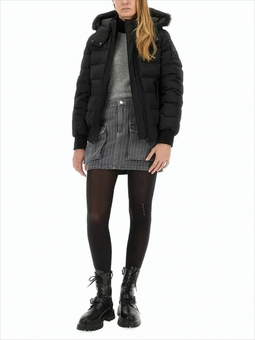 Moose Knuckles Quilted Cropped Padded Jacket With Detachable Fur Hood