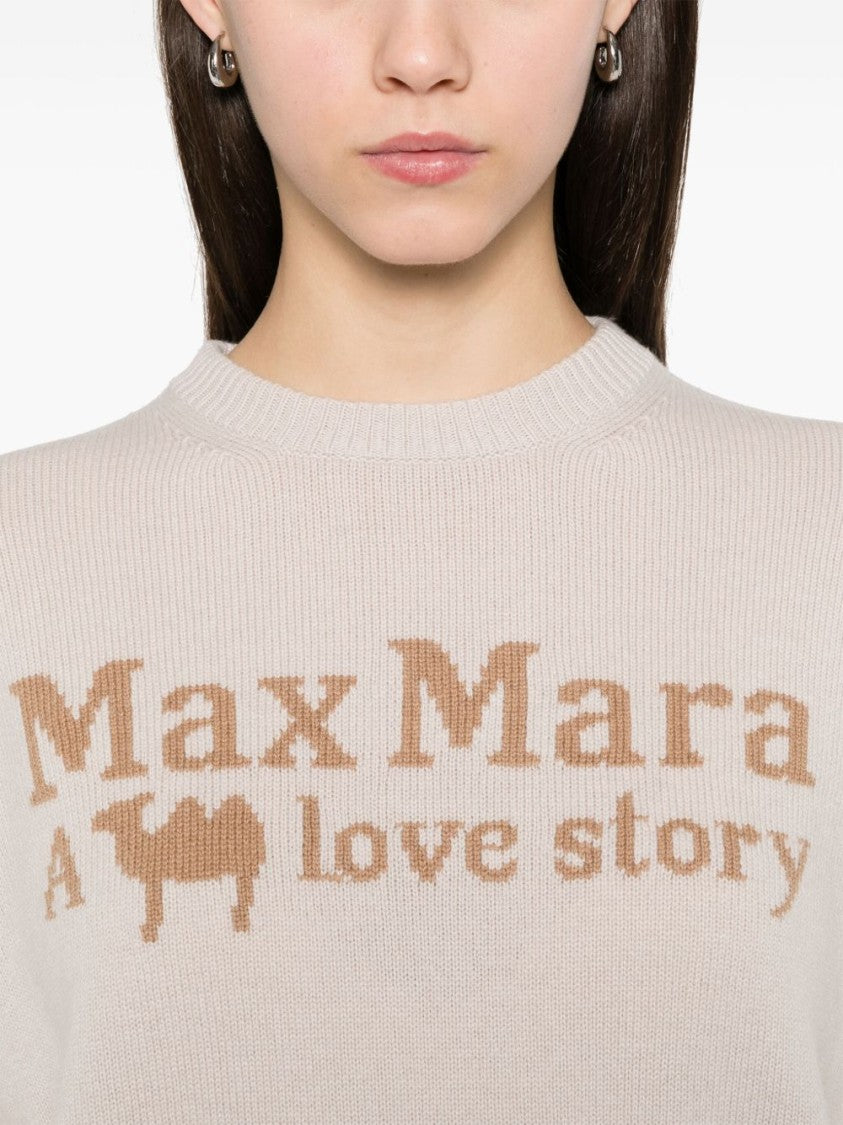 Max Mara Relaxed Fit Knit Sweater With Whimsical Graphic Design