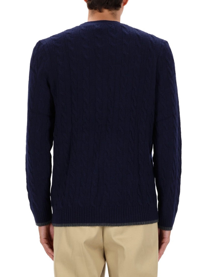 Polo Ralph Lauren Navy Blue Cable-Knit Cardigan
