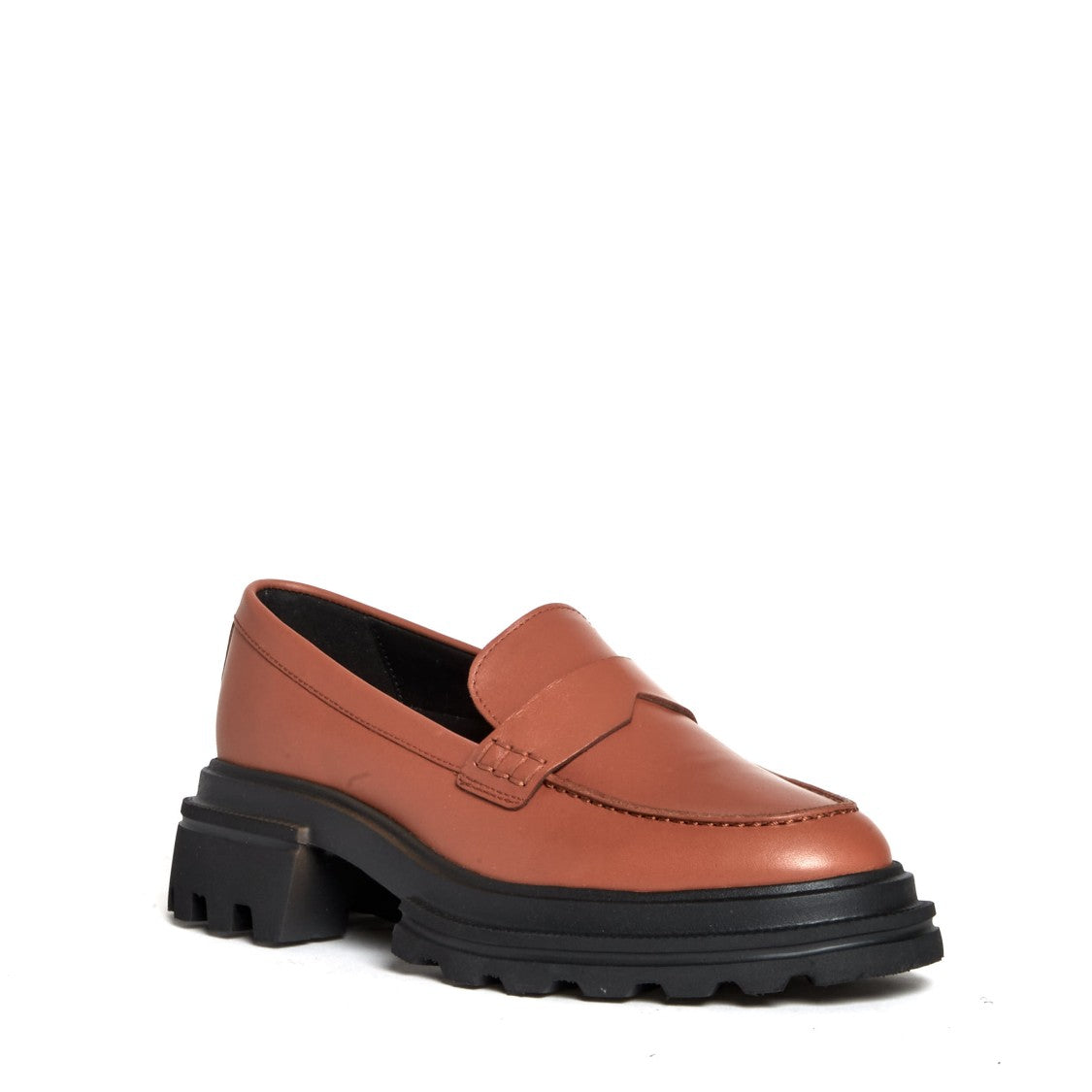 Hogan Brown Leather Moccasin