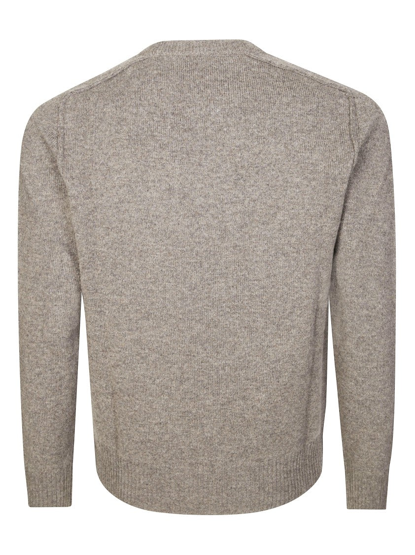 Paolo Pecora Textured Knit Sweater With Visible Stitching