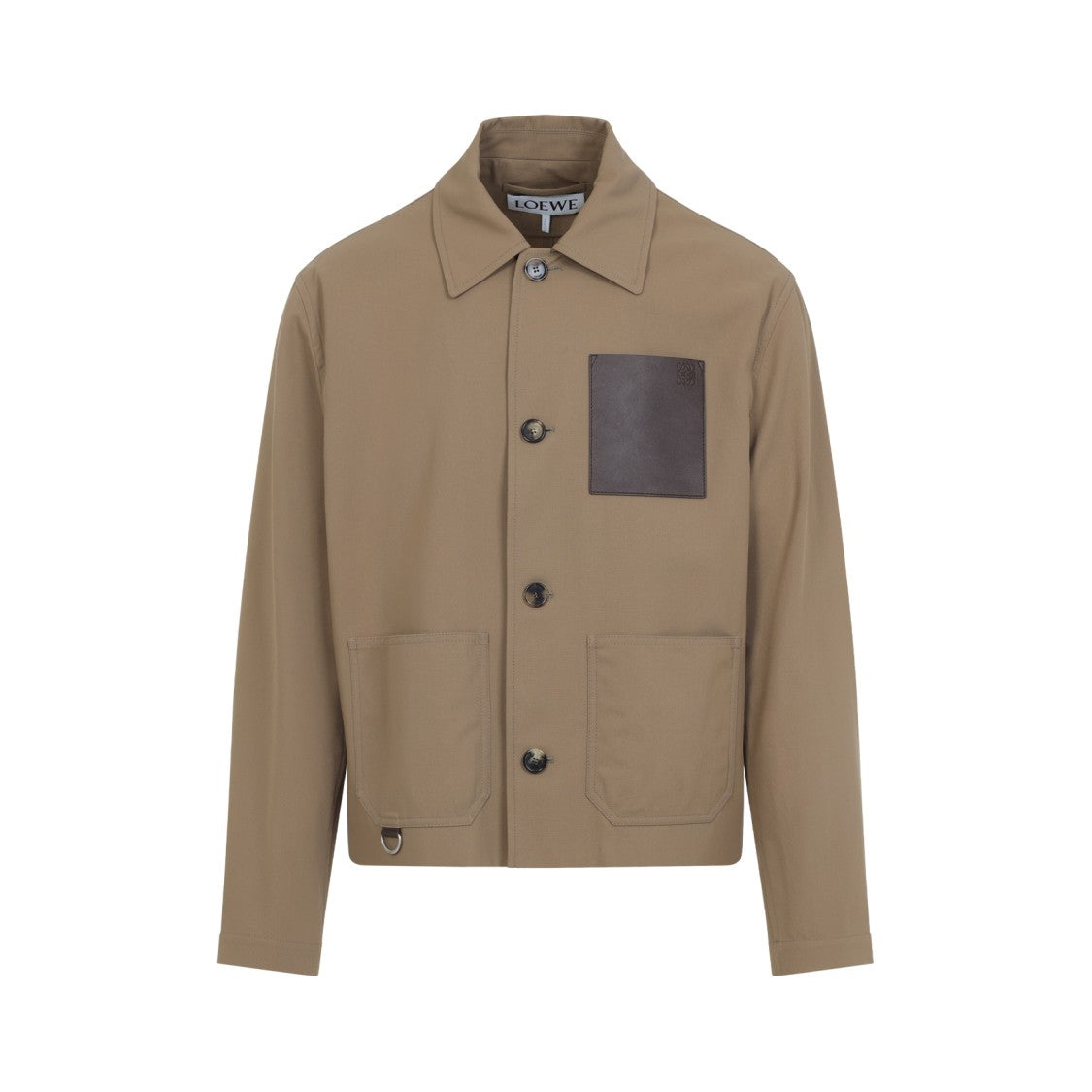 Loewe Cotton And Calfskin Blend Jacket With Button-Up Front