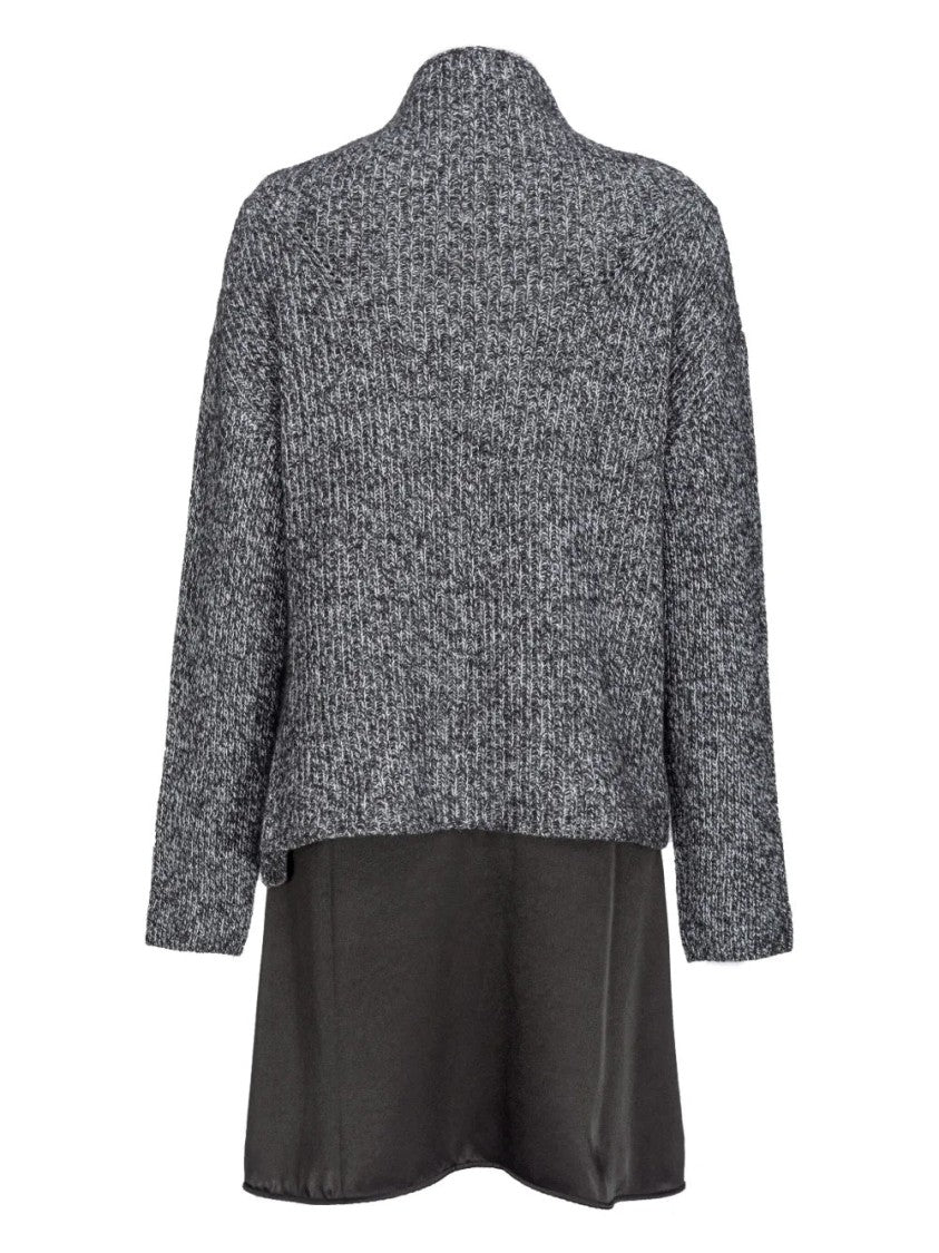 Pinko Layered Midi Dress With Textured Knit