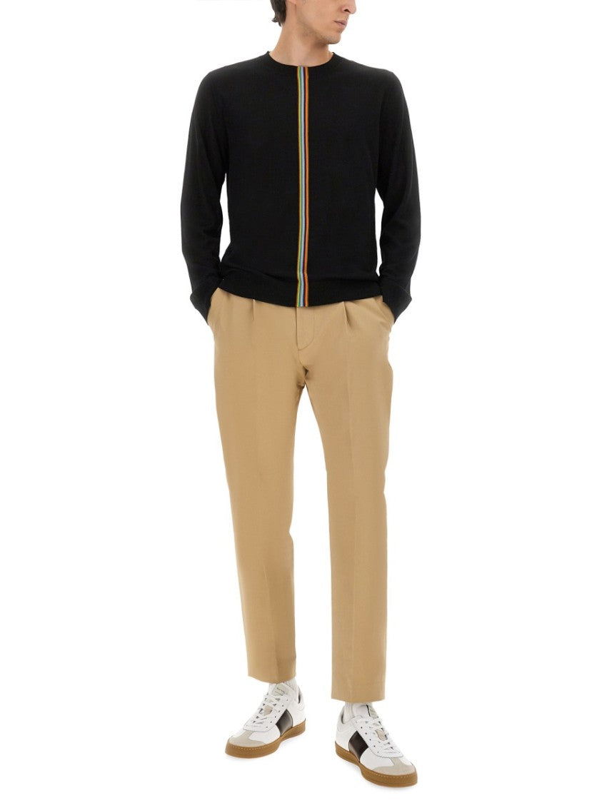 Paul Smith Merino Wool Jersey With Striped Detailing