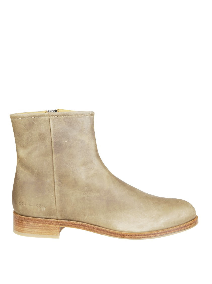 Common Projects Zipper Boot In Waxed Suede