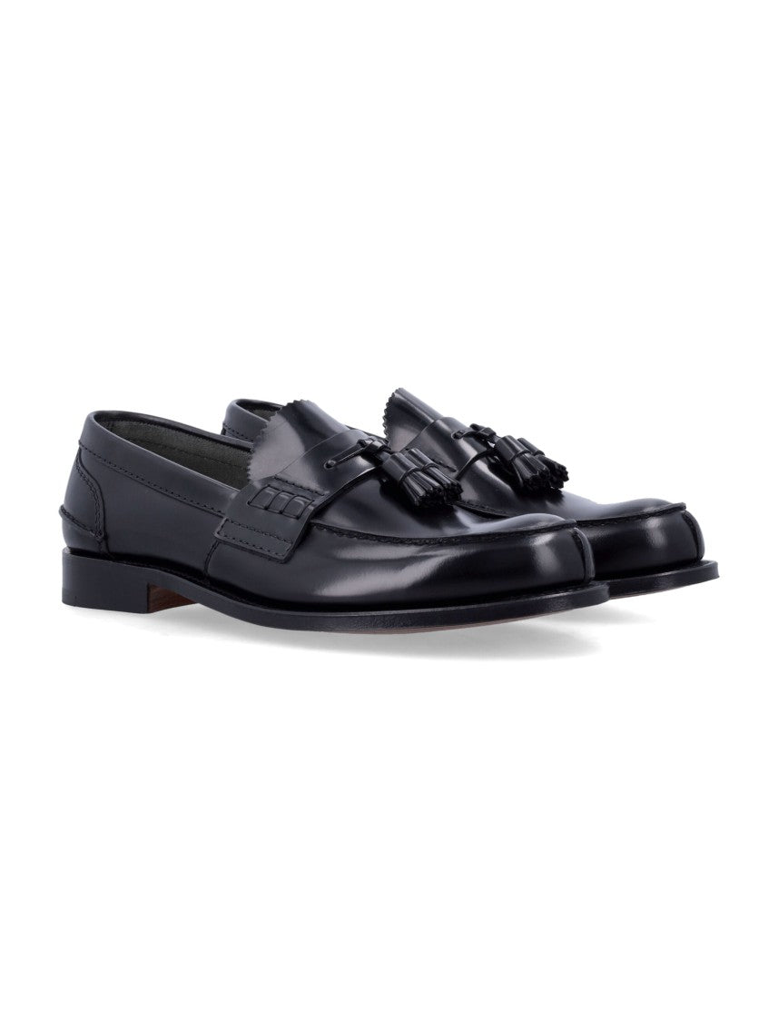 Church's Tiverton Polished Black Leather Tassel Loafers