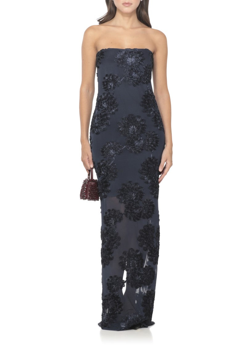 Rotate Tulle Dress With All-Over Rose Details