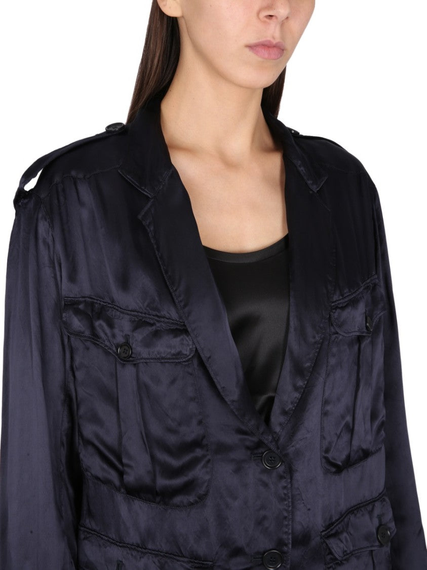 Aspesi Single-Breasted Jacket With Epaulets