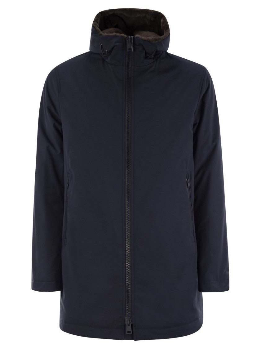 Herno Hooded Padded Parka With Two-Way Zip