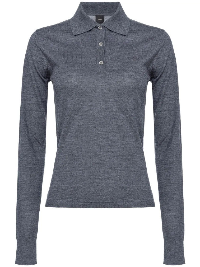 Pinko Liquoroso Wool Polo Top