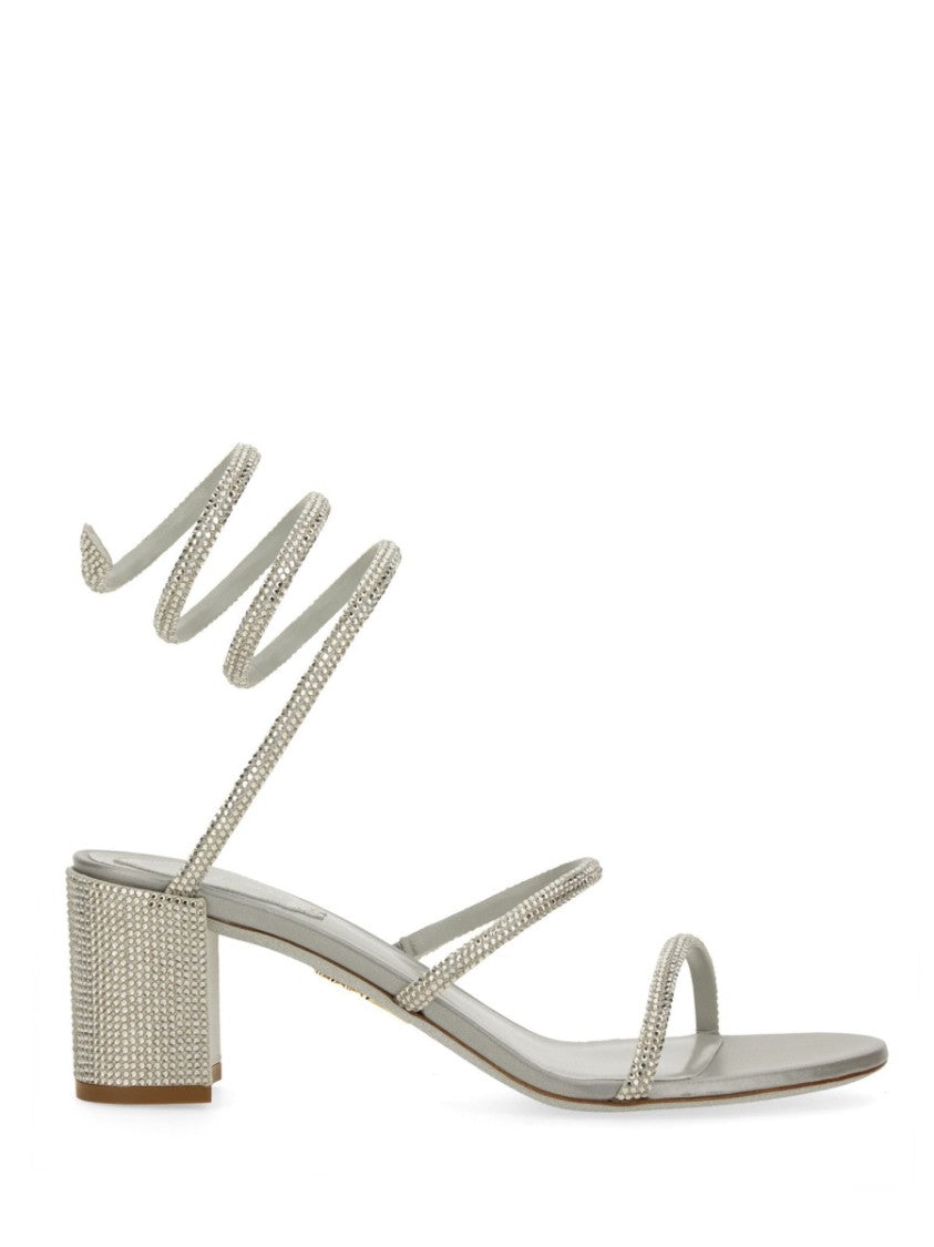 René Caovilla "Cleo" Sandal With Crystals