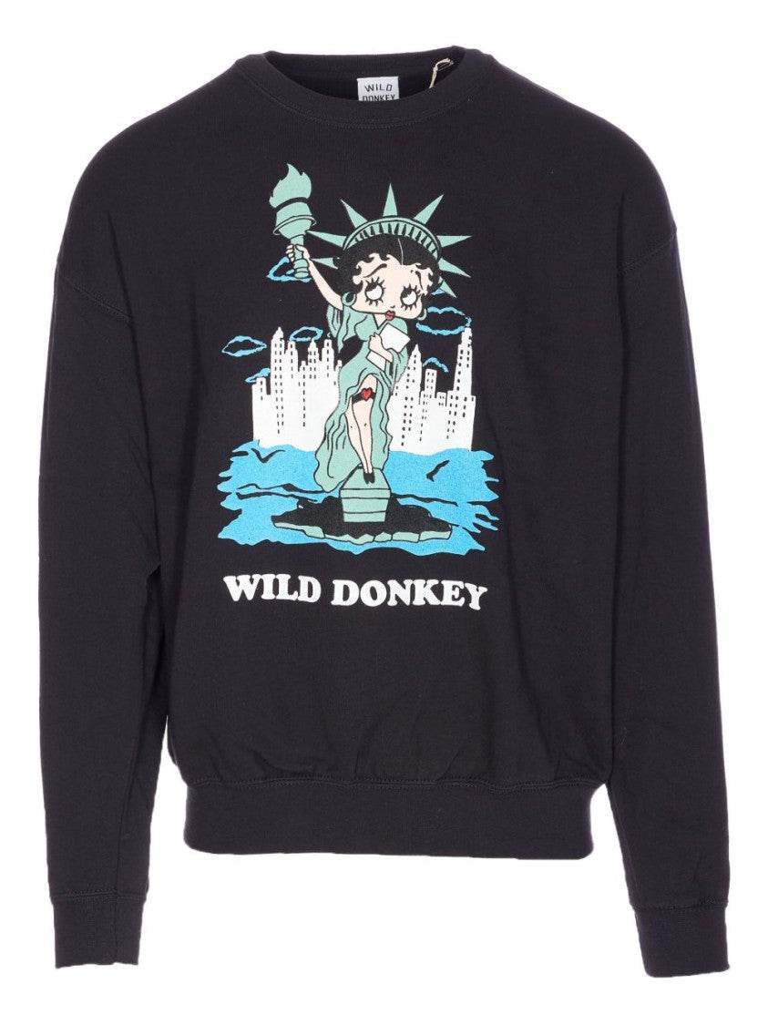 Wild Donkey Classic Black T-Shirt With Crew Neck