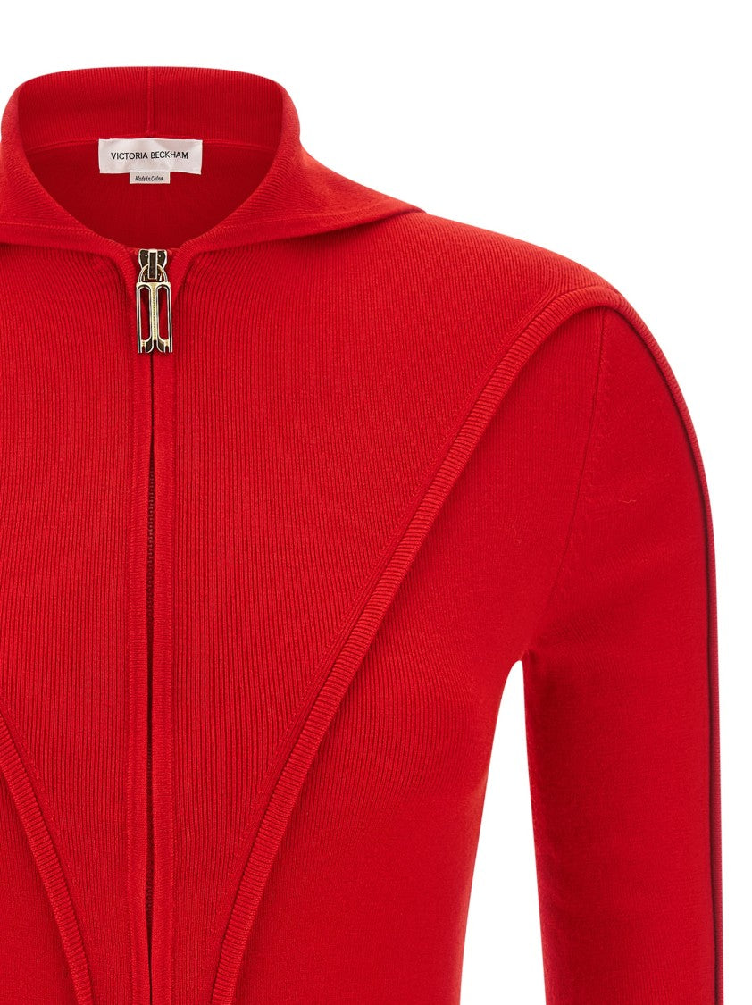 Victoria Beckham Slim-Fit Cardigan With Wool Hood