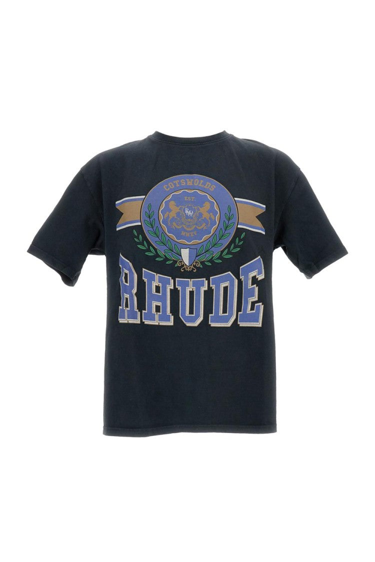 Rhude Oversized Black Cotton Crewneck T-Shirt