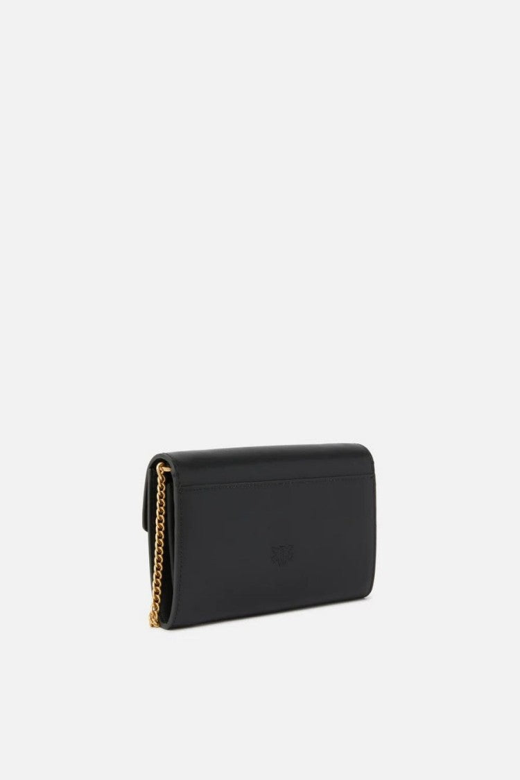 Pinko Shoulder Bag With Gold-Tone Emblem And Chain Strap