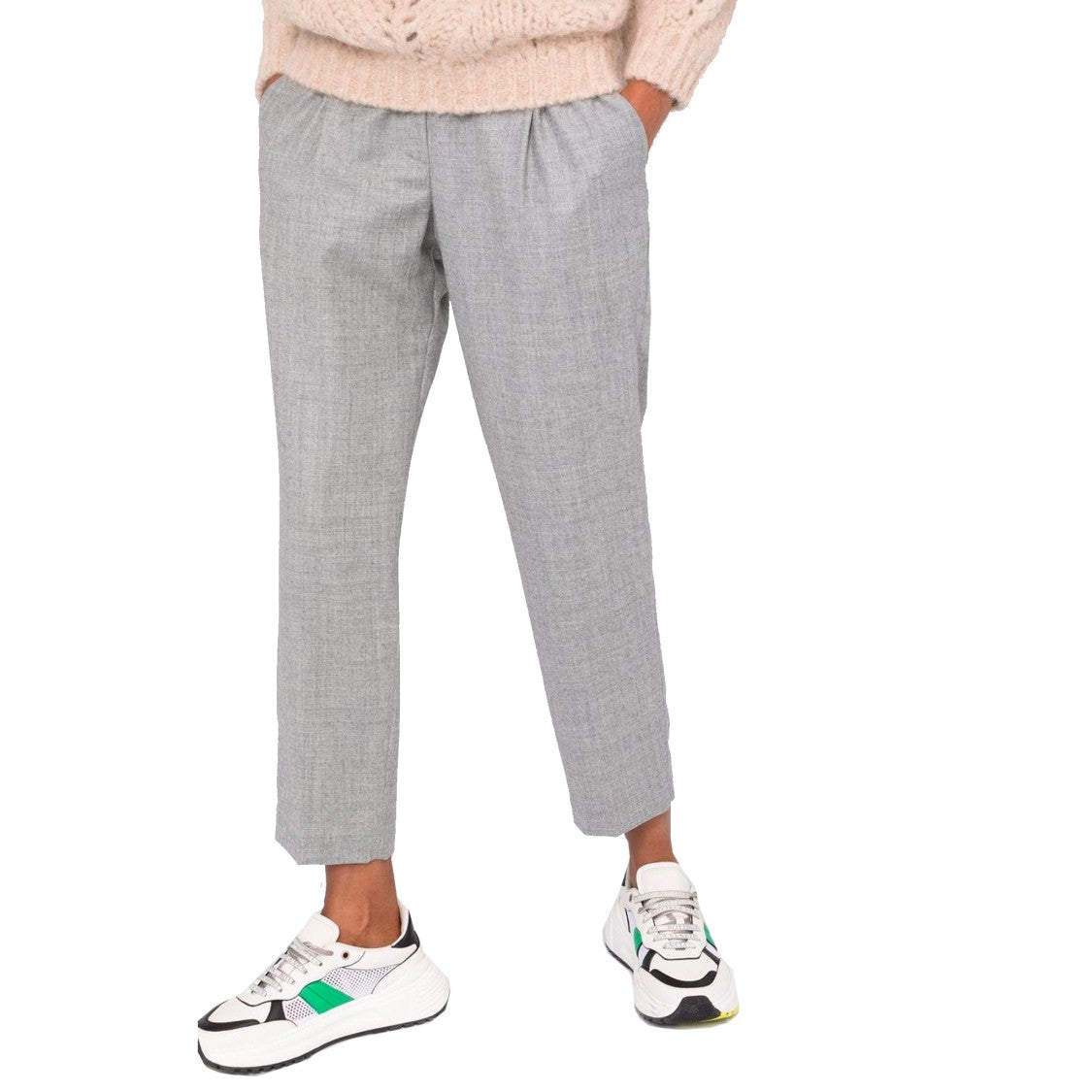 Brunello Cucinelli Grey Cropped Pants